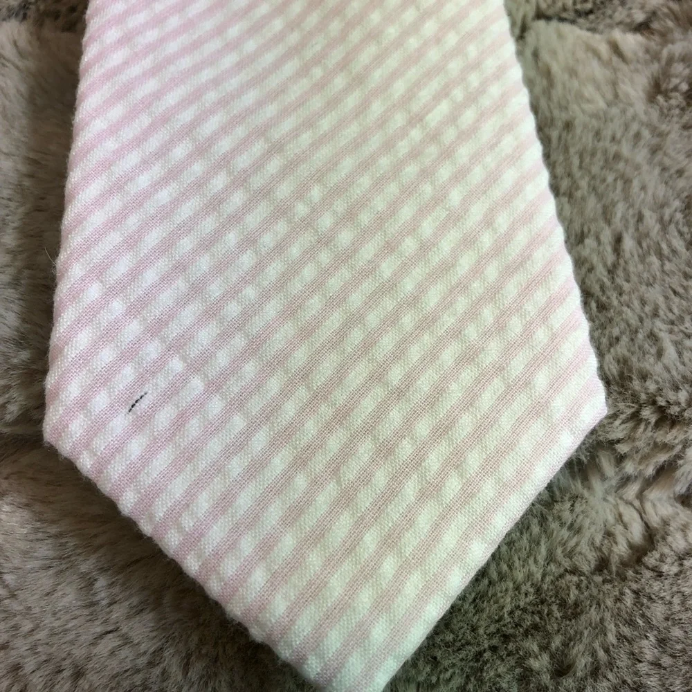 NWOT Boys Pink & White Seer Sucker Tie‎ Class Club Gold Label. Spring/Easter